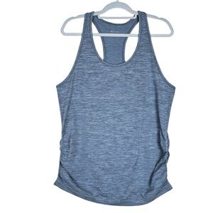 Athleta Women’s Racerback Tank Top Size XL Gray Fitness Activewear Ruched sides
